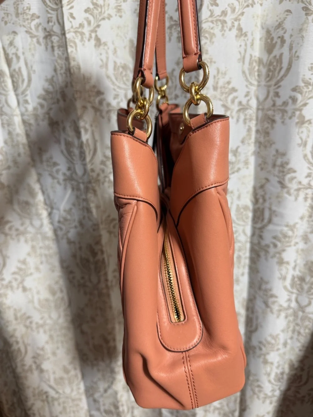 Coach Lexi Quilted Chevron Shoulder Bag in Dusty Coral - Picture 4 of 10